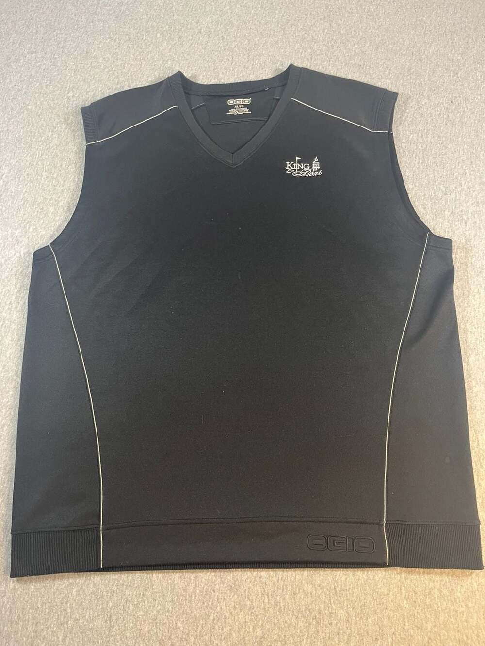 OGIO King & Bear Golf V-Neck Sleeveless Pullover Performance Vest Black XL